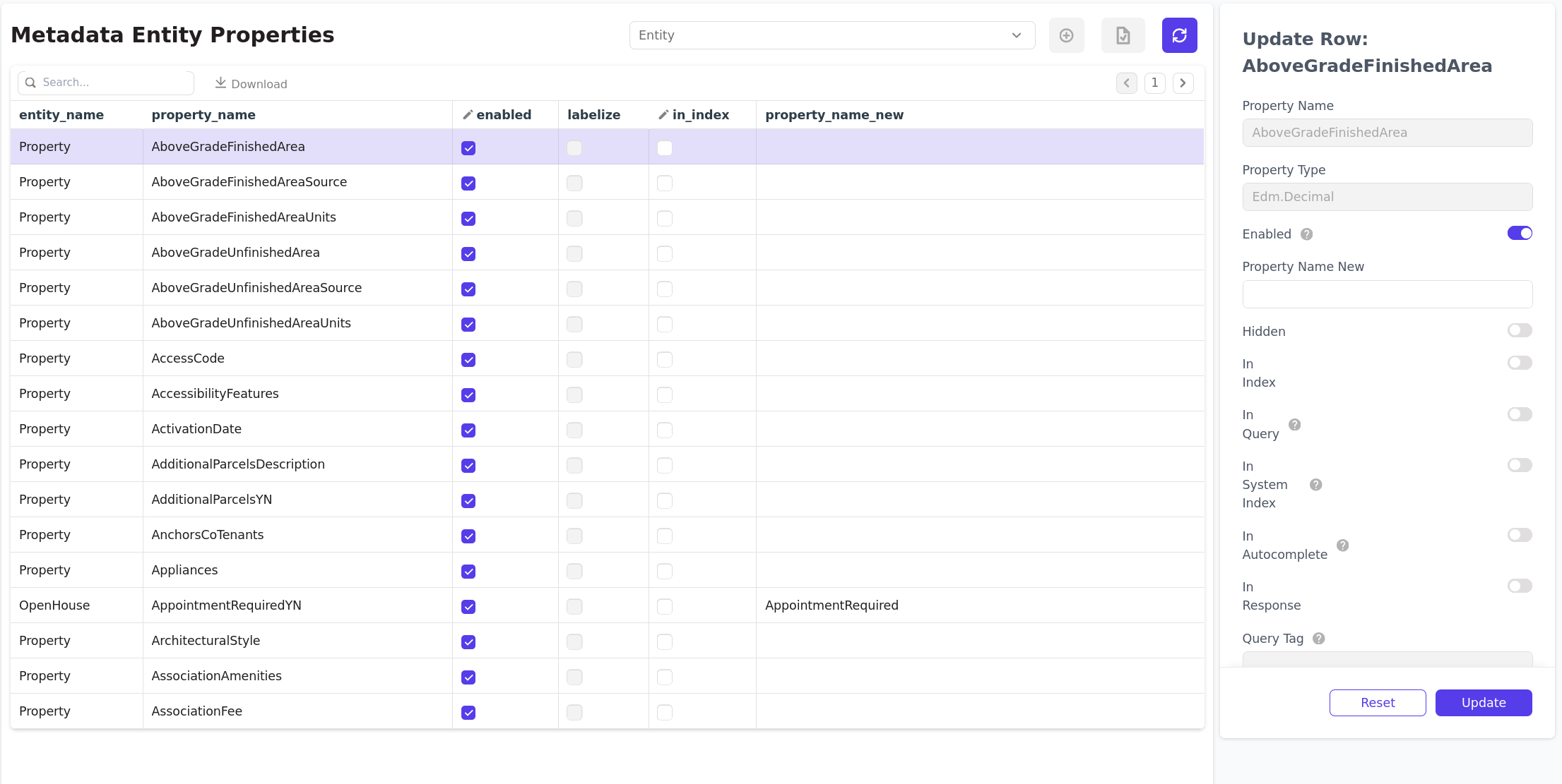 Search Interface Screenshot